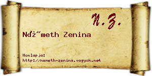 Németh Zenina névjegykártya