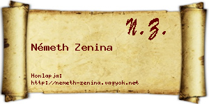 Németh Zenina névjegykártya